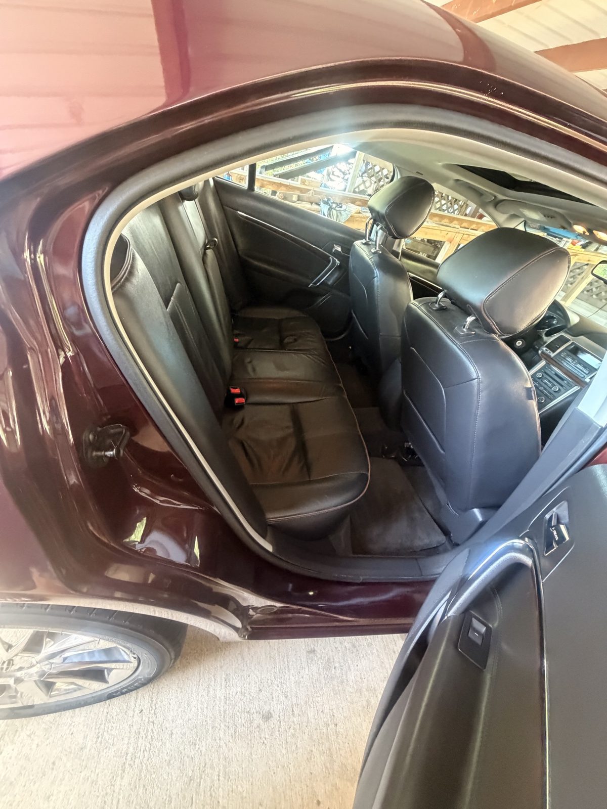 Lincoln sedan back seat and floor clean after detailing
